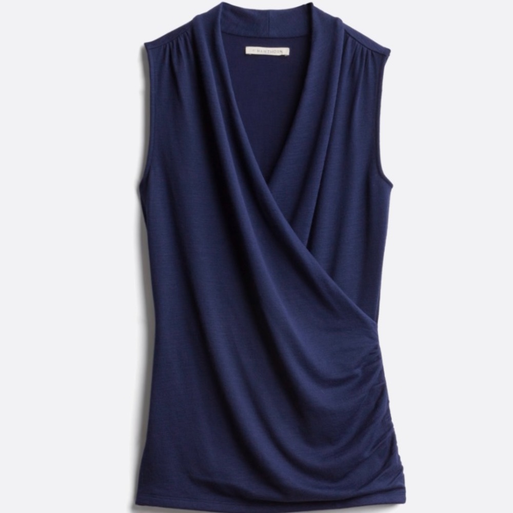 💜50% OFF BUNDLES💜 41 HAWTHORN- Wrap Front Ruched Knit Tank -Size Small Petite
